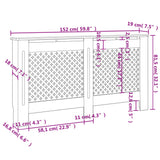 Pokrov za radiator bel 152x19x81,5 cm MDF