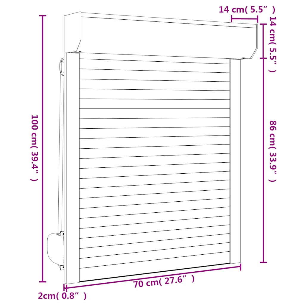 Rolete iz aluminija 70x100 cm bele