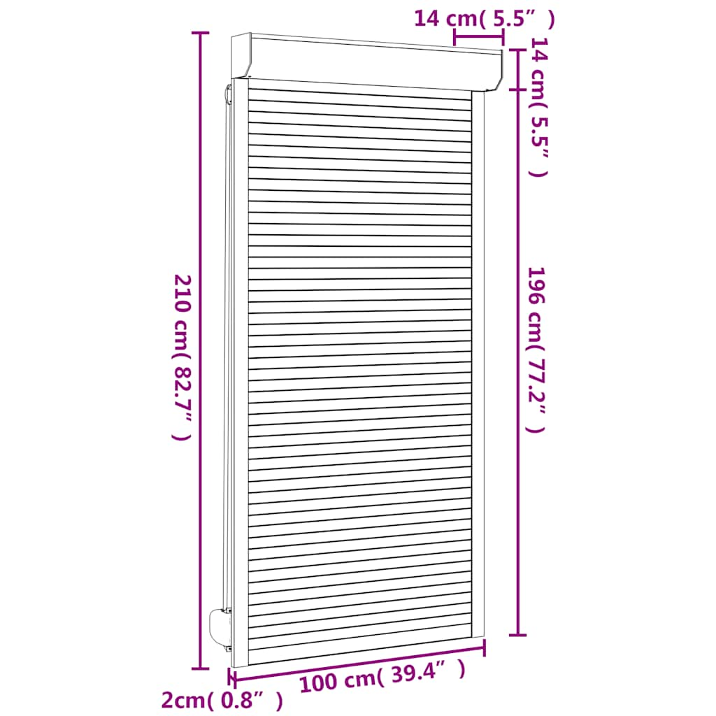 Rolete iz aluminija 100x210 cm bele