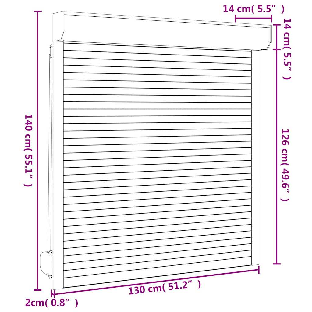 Rolete iz aluminija 130x140 cm bele