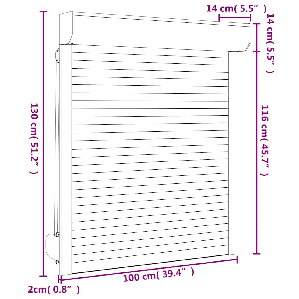 Rolete iz aluminija 100x130 cm antracit