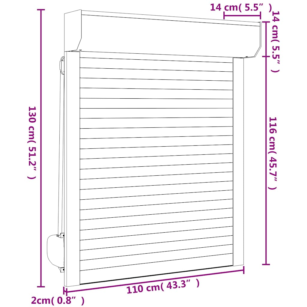 Rolete iz aluminija 110x130 cm antracit