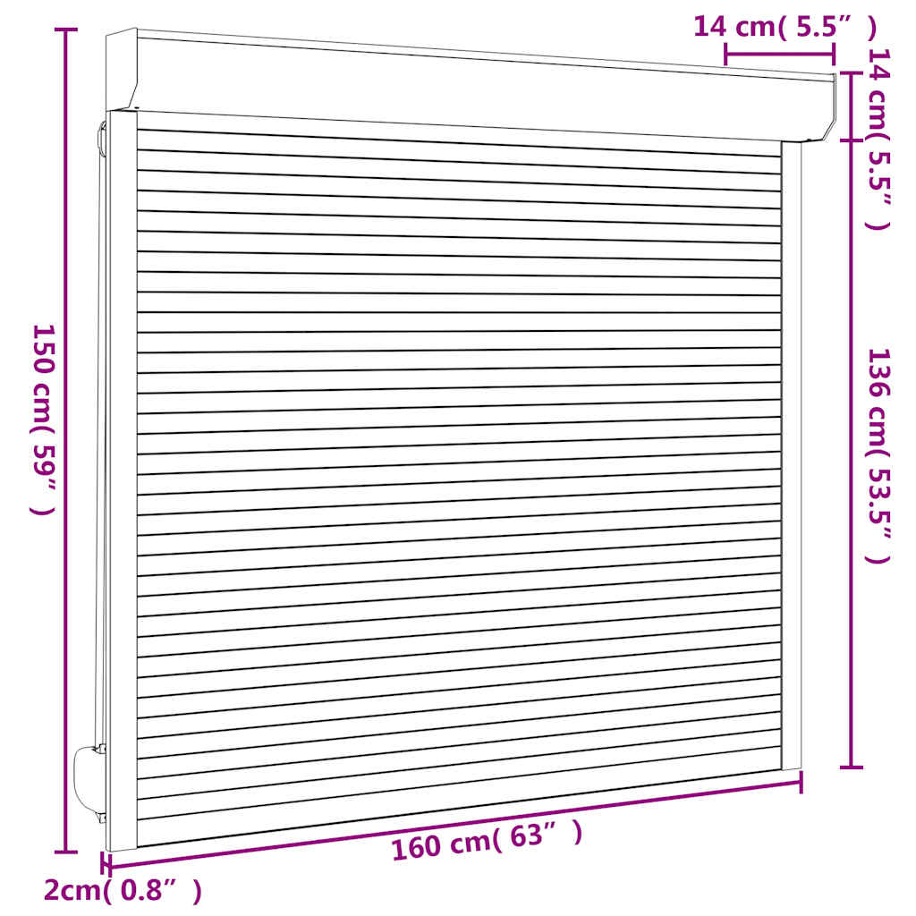 Rolete iz aluminija 160x150 cm antracitne