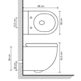 Viseča WC školjka brez roba keramična bela