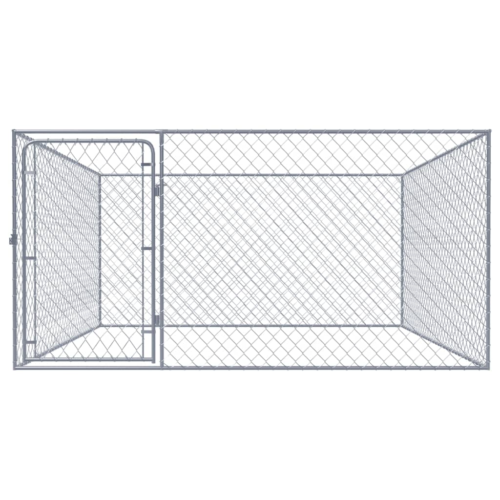 Zunanji pasji boks pocinkano jeklo 2x2x1 m