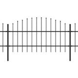 Vrtna ograja s koničastimi vrhovi jeklo (0,75-1)x11,9 m črna