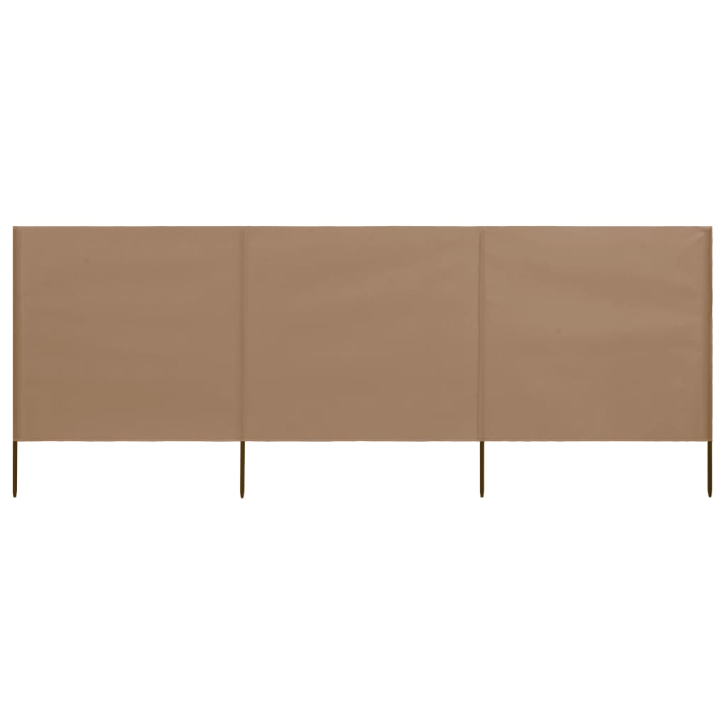 3-panelni vetrobran tkanina 400x160 cm taupe