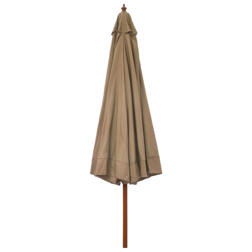 Zunanji senčnik z lesenim drogom 330 cm taupe