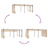 Paviljon z zavesami 3x6 m krem jeklo