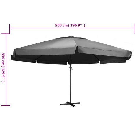 Zunanji senčnik z aluminijastim drogom 600 cm antraciten