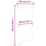 Balkonska stranska tenda 100x250 cm siva