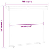 Balkonska stranska tenda 165x250 cm krem