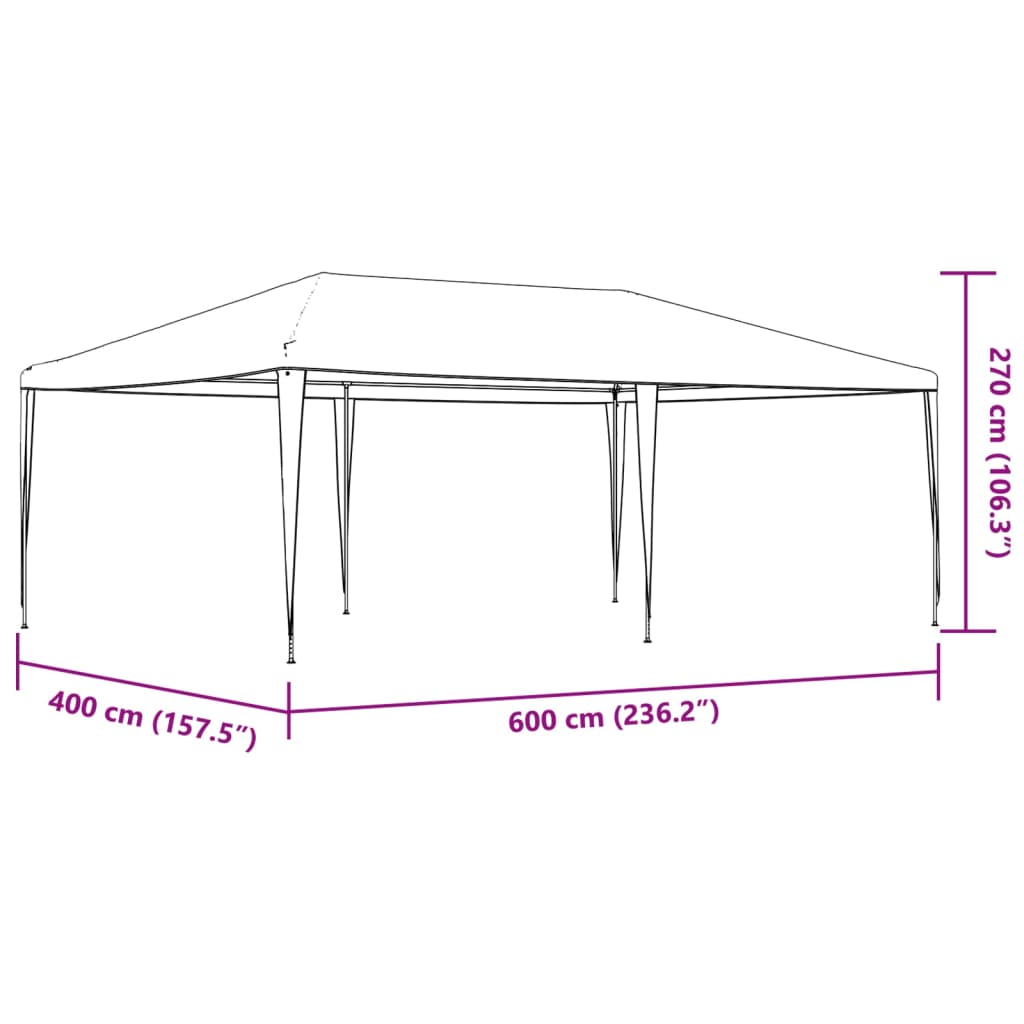 Profesionalen vrtni šotor 4x6 m antraciten 90 g/m²