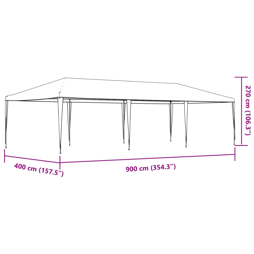 Profesionalen vrtni šotor 4x9 m zelen 90 g/m²