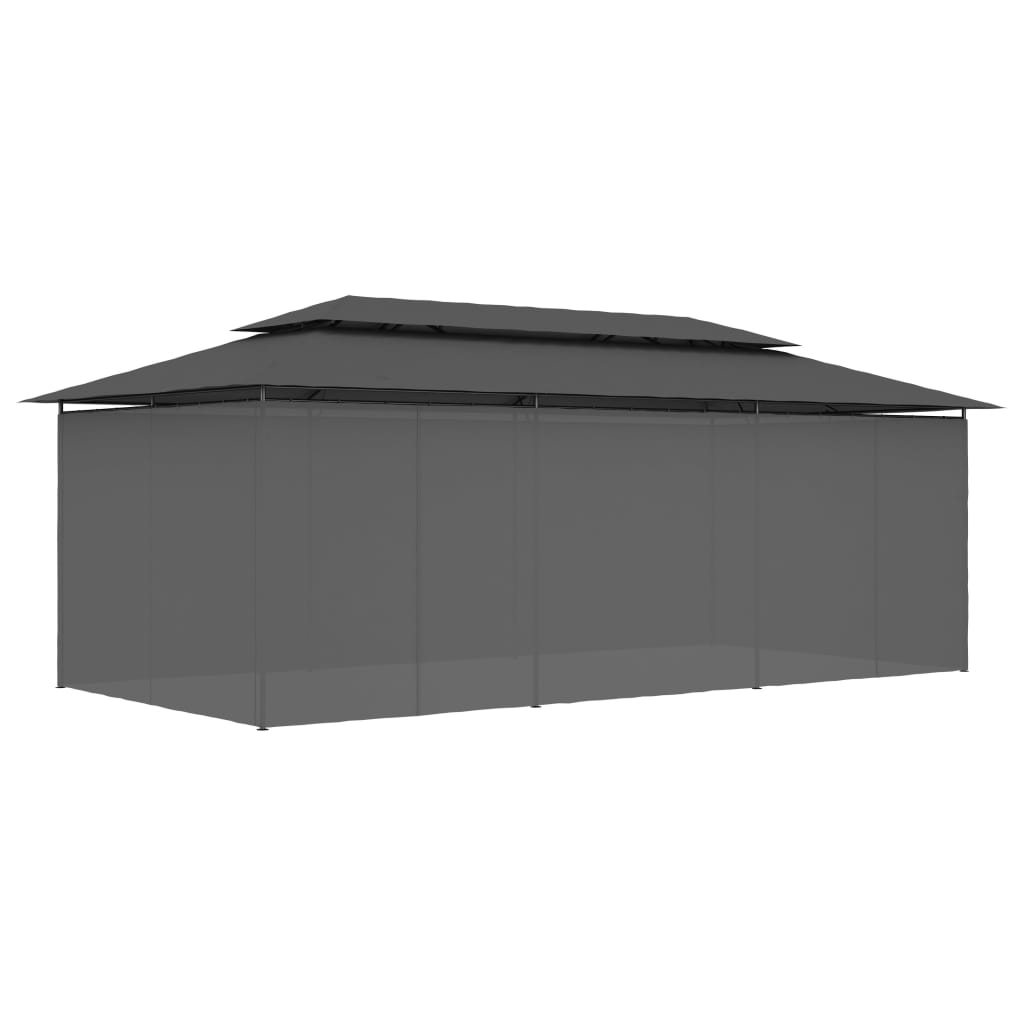 Paviljon z zavesami 600x298x270 cm antraciten