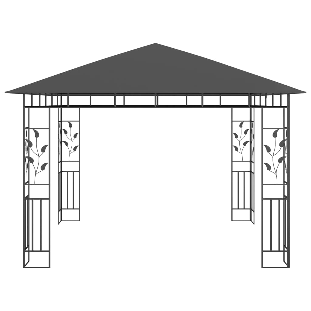 Paviljon z mrežo proti komarjem 3x3x2,73 m antraciten 180 g/m²