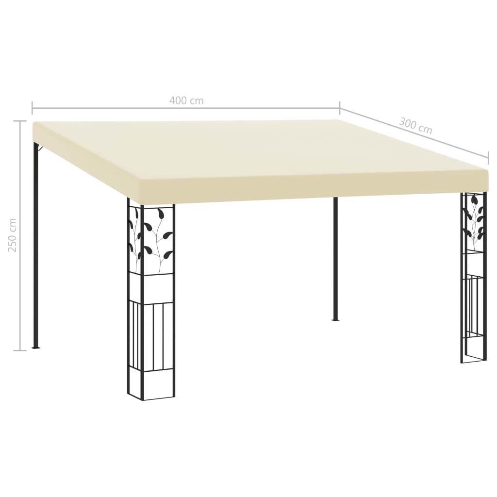 Paviljon za namestitev na steno 4x3x2,5 m krem