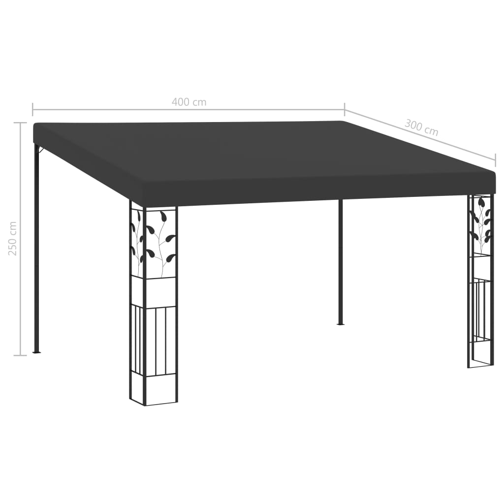 Paviljon za namestitev na steno 4x3x2,5 m antraciten