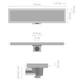 Kanaleta za tuš z 2 v 1 pokrovom 53x14 cm nerjaveče jeklo