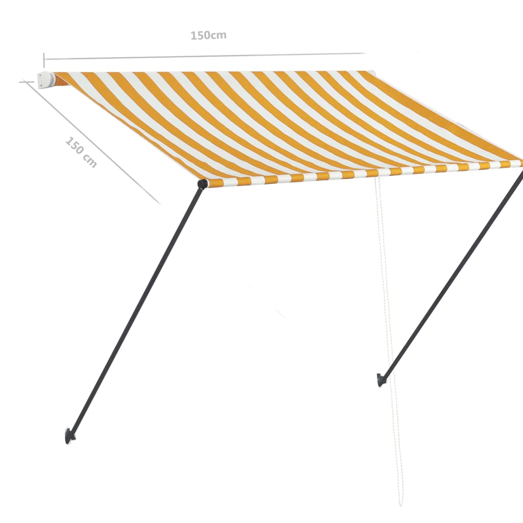 Zložljiva tenda z LED lučmi 150x150 cm rumena in bela