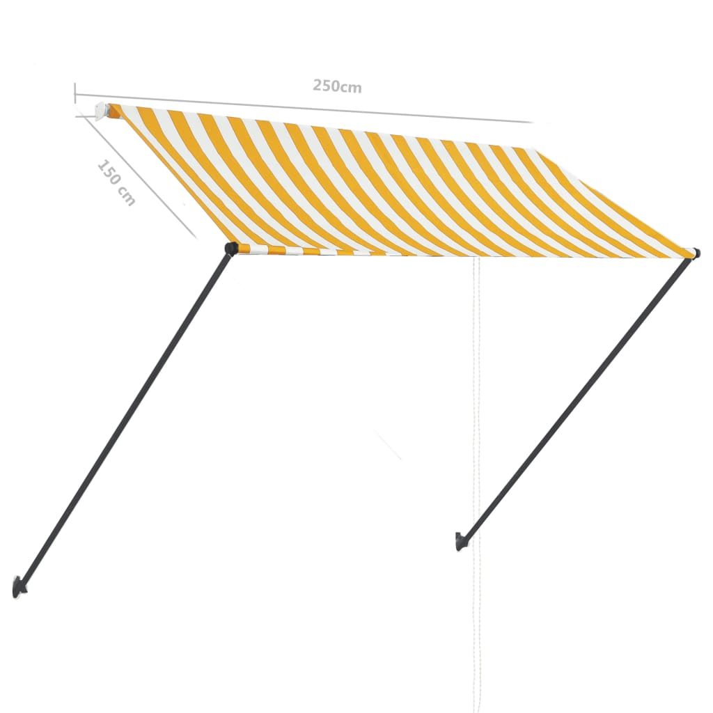 Zložljiva tenda z LED lučmi 250x150 cm rumena in bela