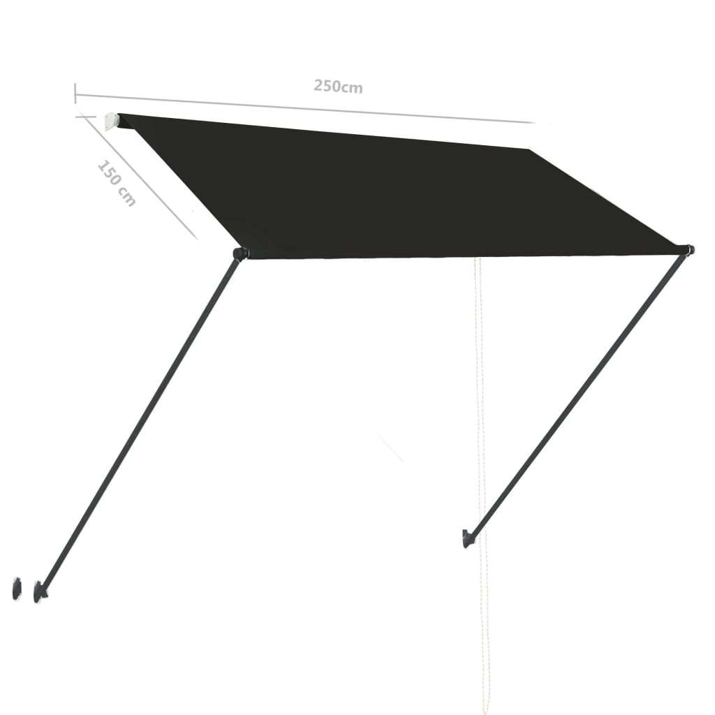 Zložljiva tenda z LED lučmi 250x150 cm antracitna