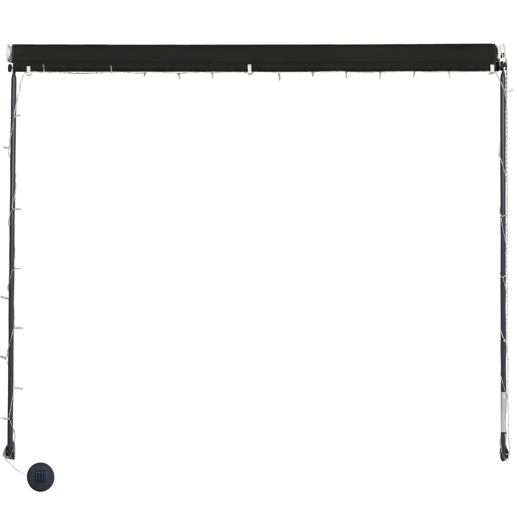 Zložljiva tenda z LED lučmi 350x150 cm antracitna