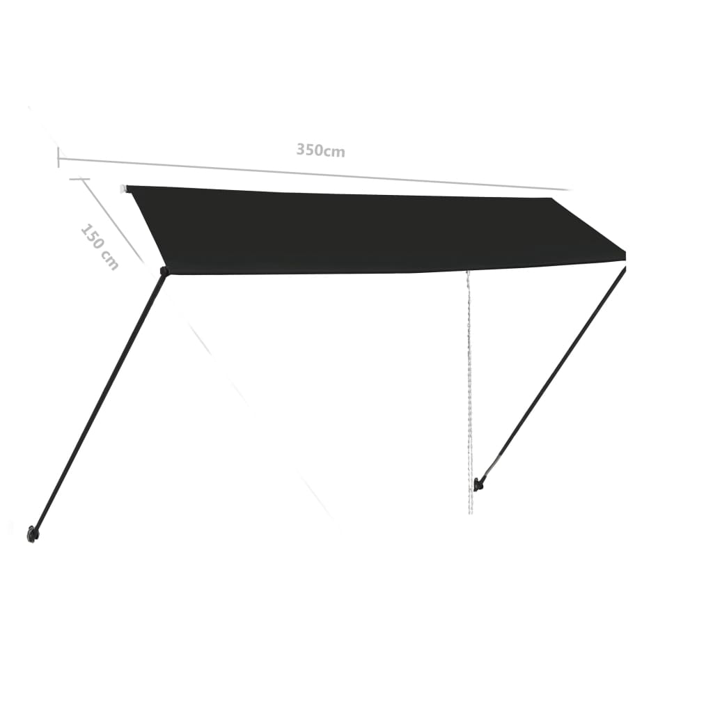 Zložljiva tenda z LED lučmi 350x150 cm antracitna