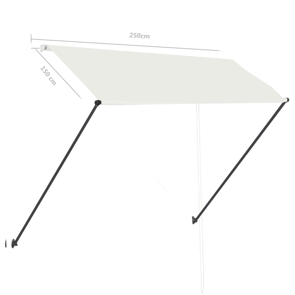 Zložljiva tenda z LED lučmi 250x150 cm krem