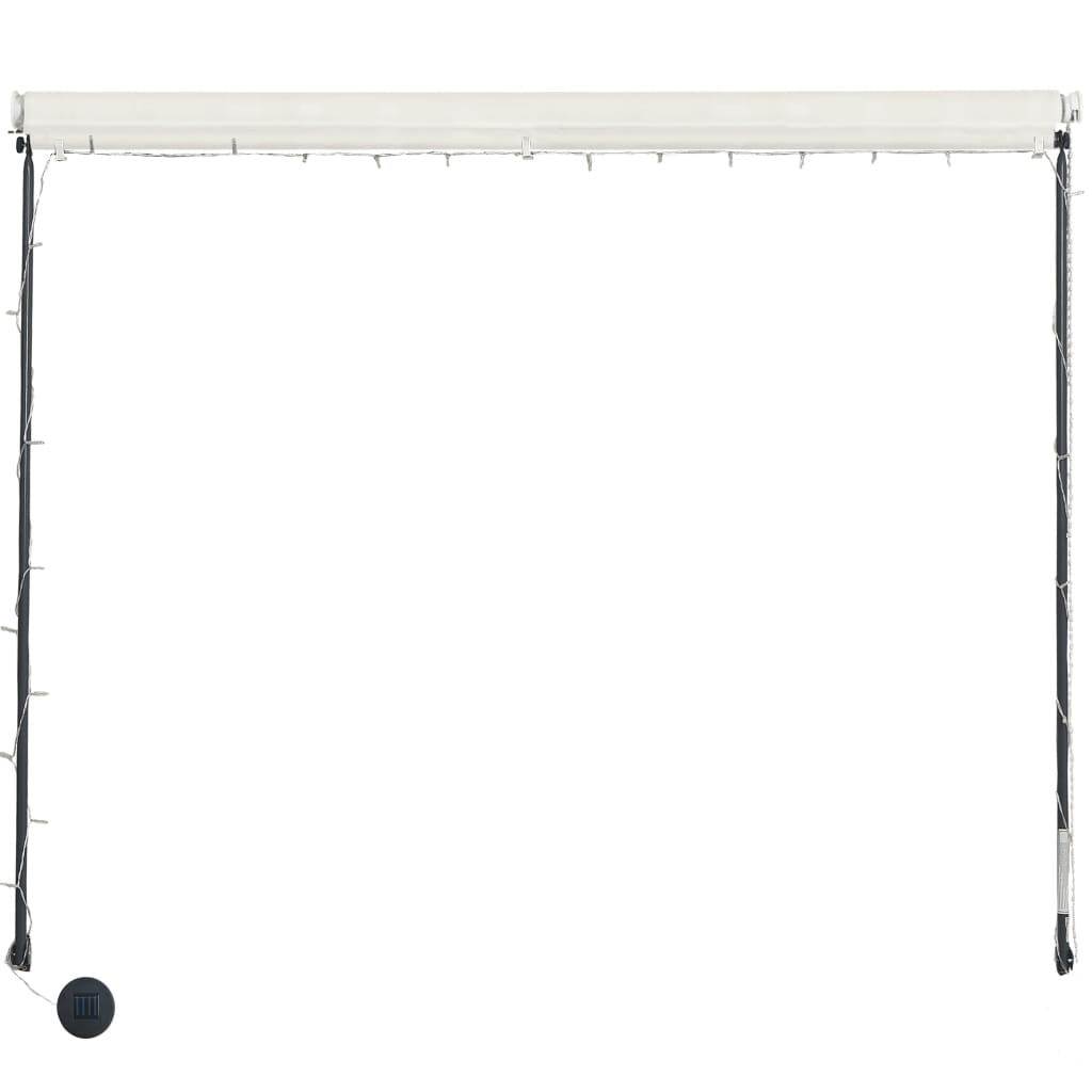 Zložljiva tenda z LED lučmi 350x150 cm krem