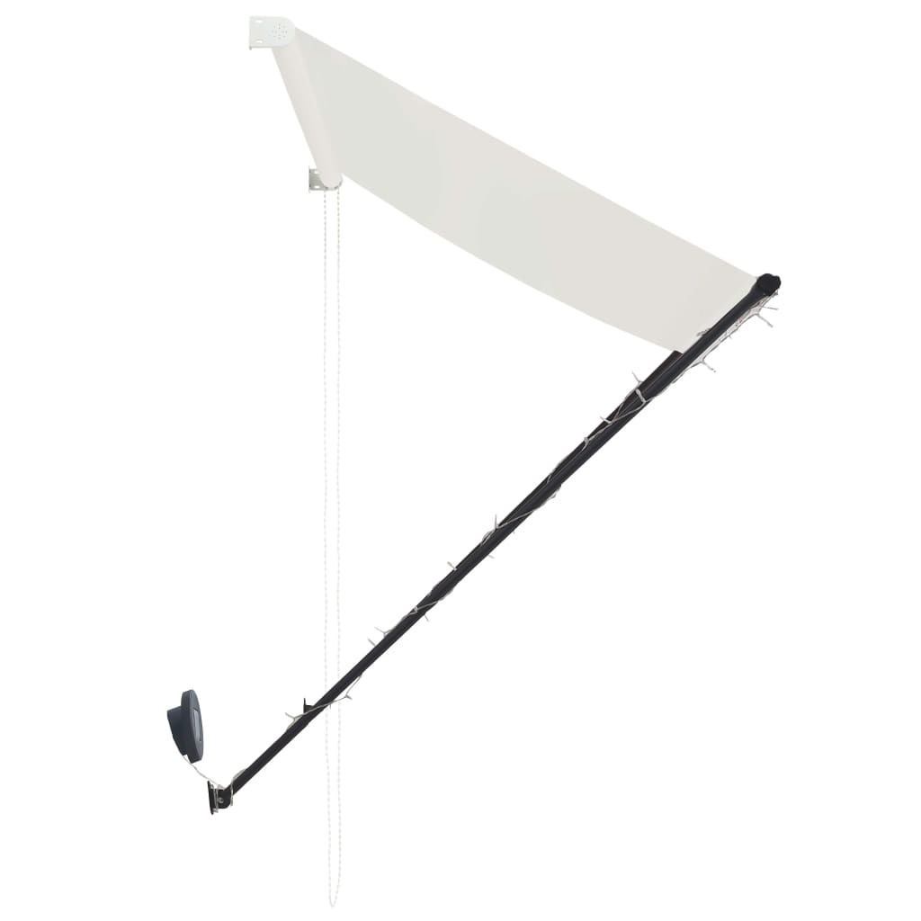 Zložljiva tenda z LED lučmi 350x150 cm krem