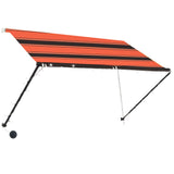 Zložljiva tenda z LED lučmi 250x150 cm oranžna in rjava