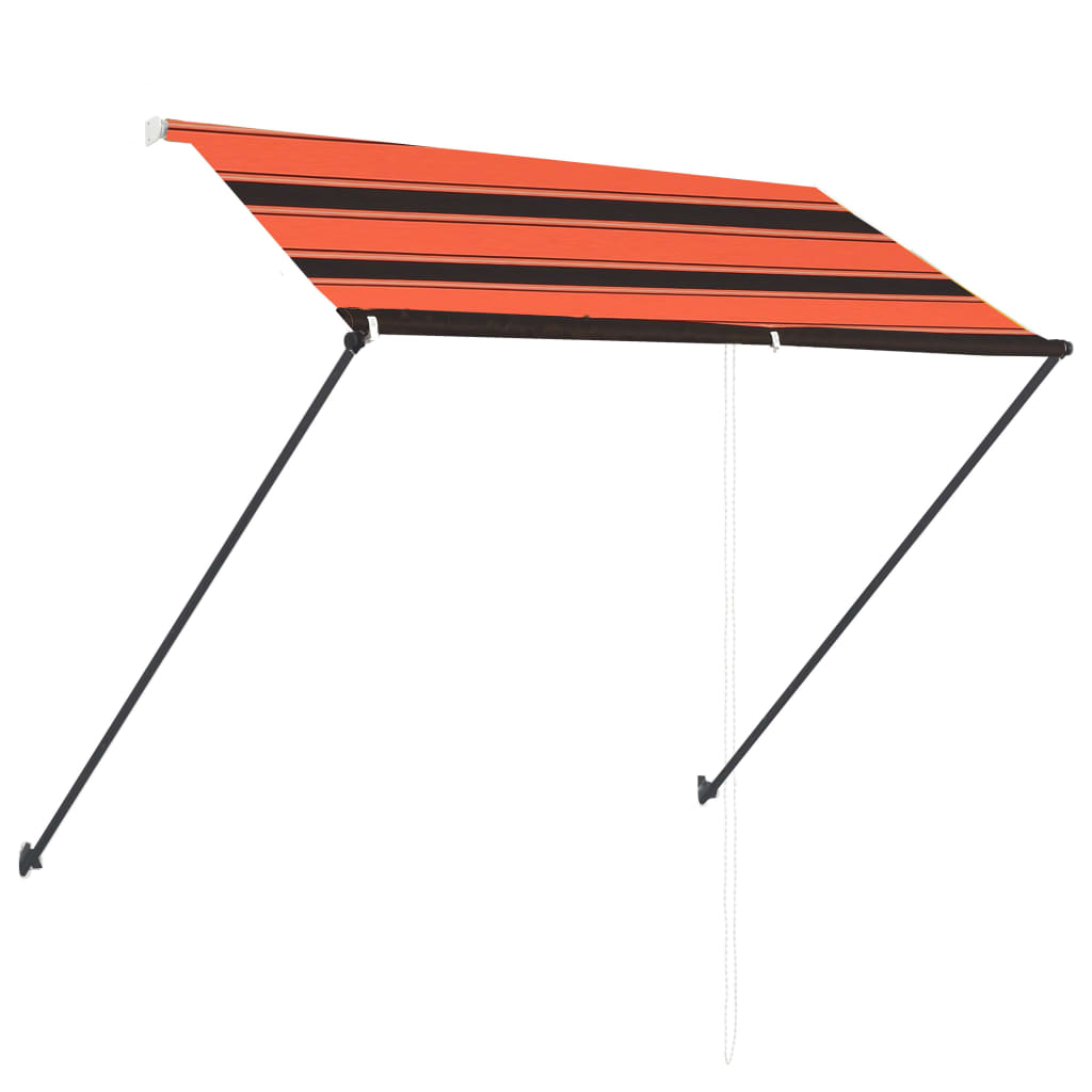 Zložljiva tenda z LED lučmi 250x150 cm oranžna in rjava