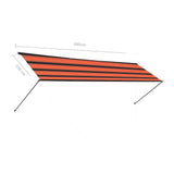 Zložljiva tenda z LED lučmi 300x150 cm oranžna in rjava