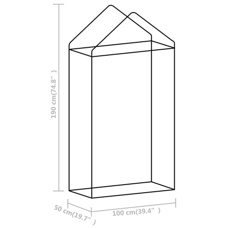 Rastlinjak z jeklenim okvirjem 0,5 m² 1x0,5x1,9 m