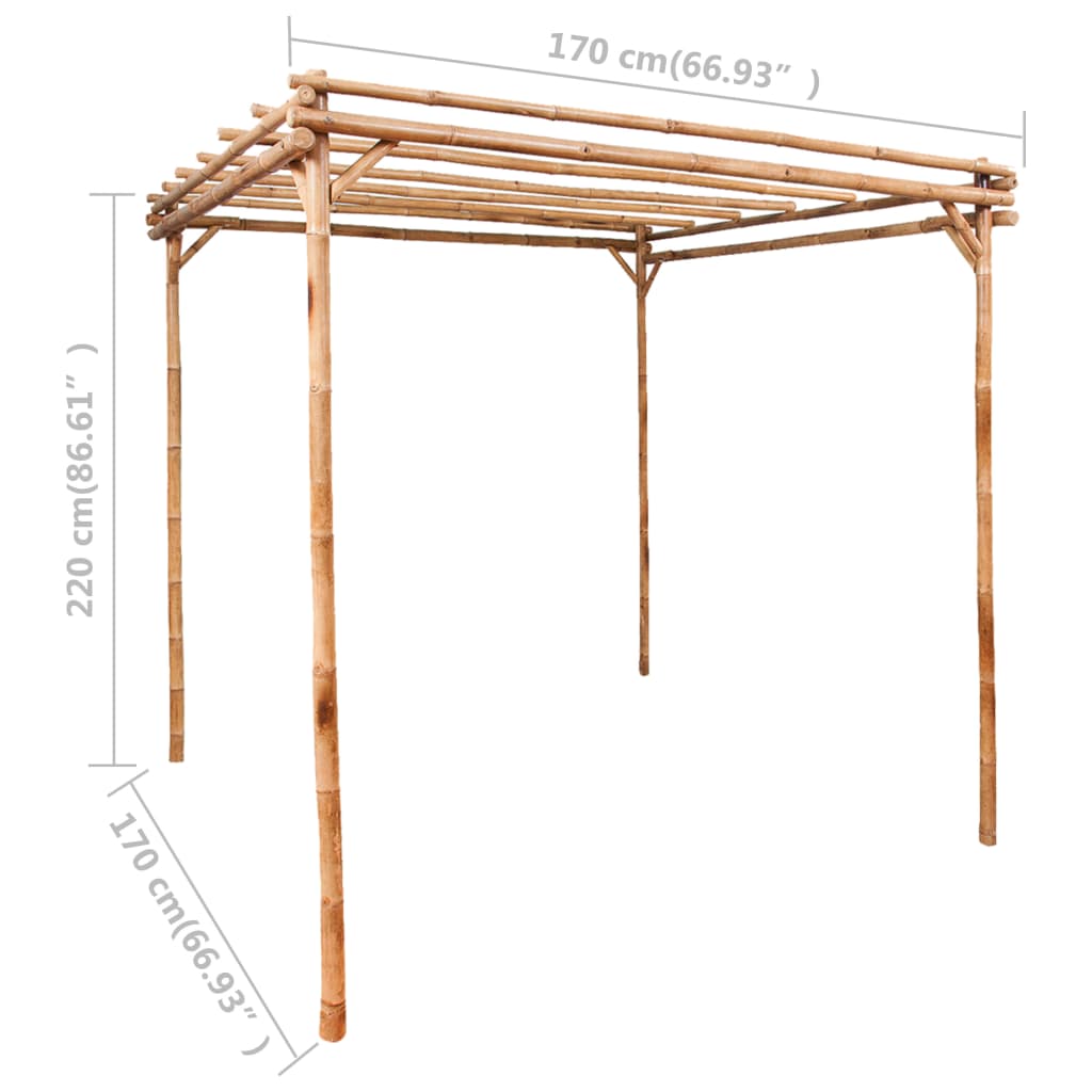 Pergola iz bambusa 170x170x220 cm