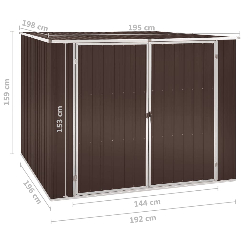 Vrtna lopa rjava 195x198x159 cm pocinkano jeklo