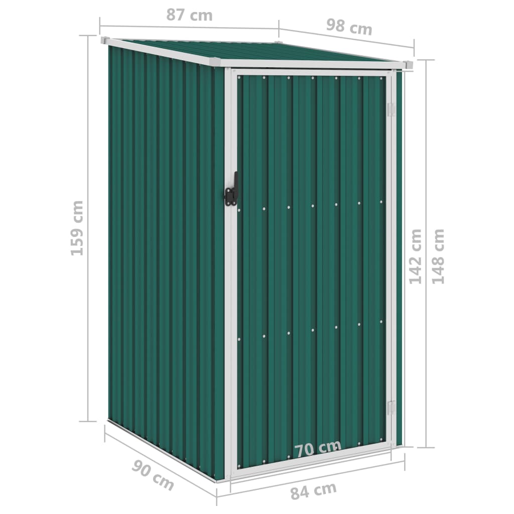 Vrtna lopa zelena 87x98x159 cm pocinkano jeklo