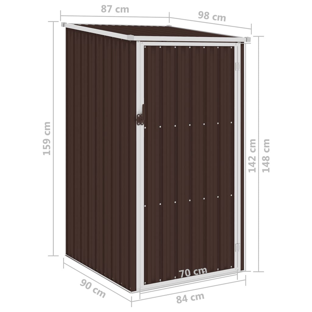 Vrtna lopa rjava 87x98x159 cm pocinkano jeklo