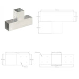 Spojnik za steber T oblike pocinkana kovina 81x81 mm