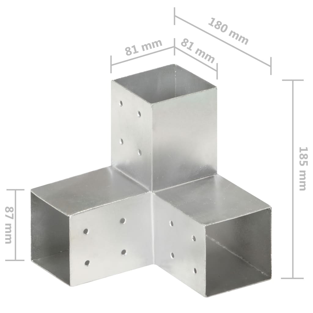 Spojnik za steber Y oblike pocinkana kovina 81x81 mm