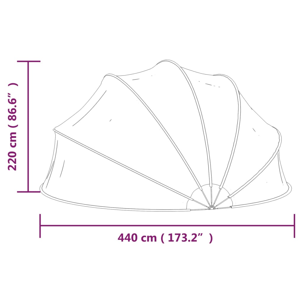 Kupola za bazen 440x220 cm