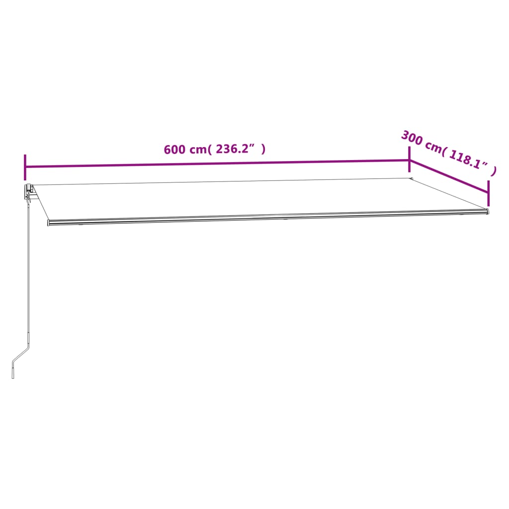 Avtomatsko zložljiva tenda 600x300 cm oranžna in rjava