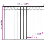 Ograjni panel iz jekla 1,7x1,5 m črn