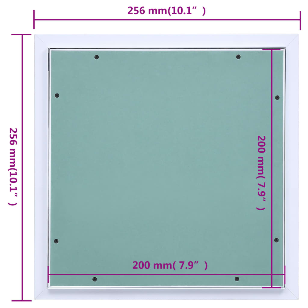 Revizijska vrata z alu okvirjem in mavčno ploščo 200x200 mm