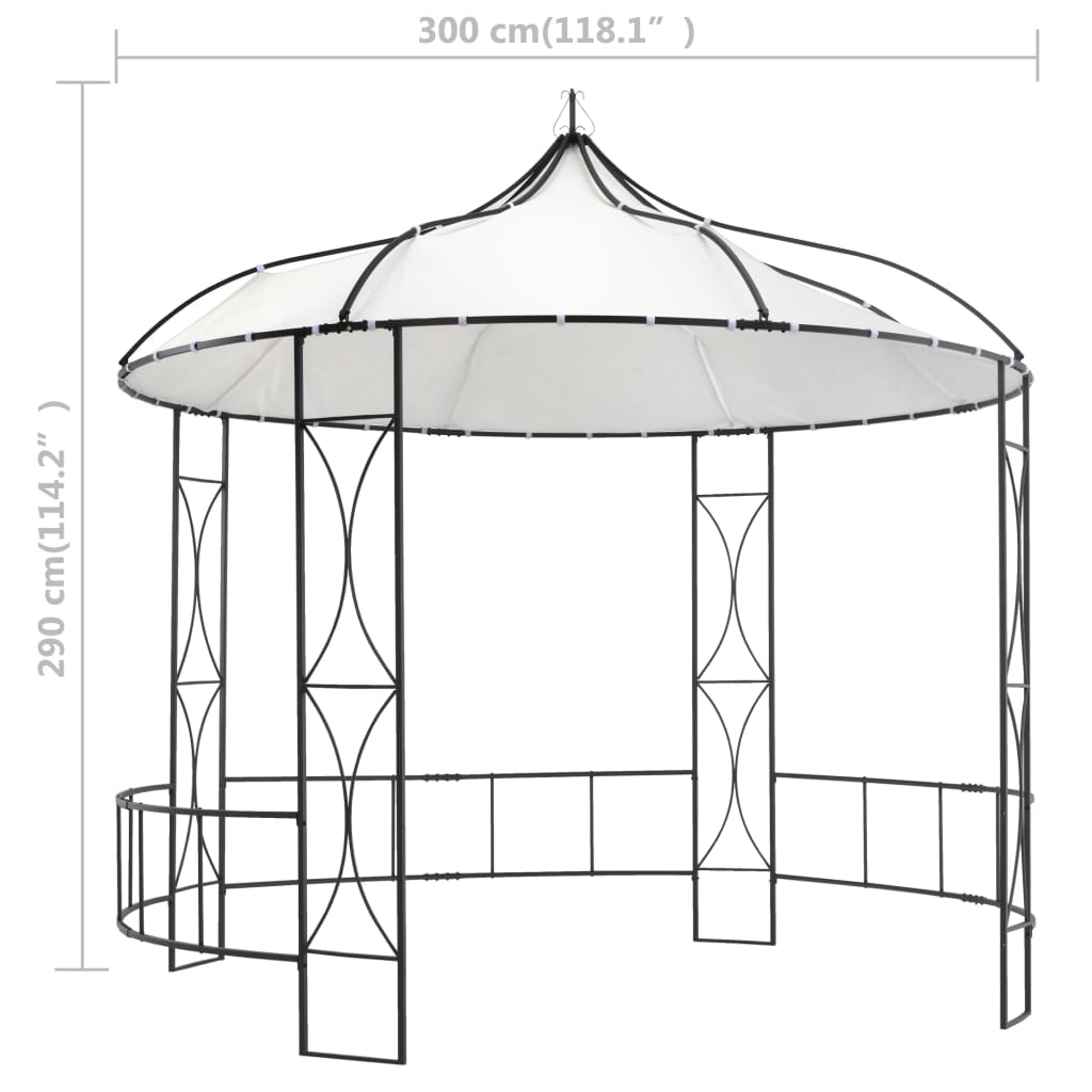 Paviljon 300x290 cm bel okrogel