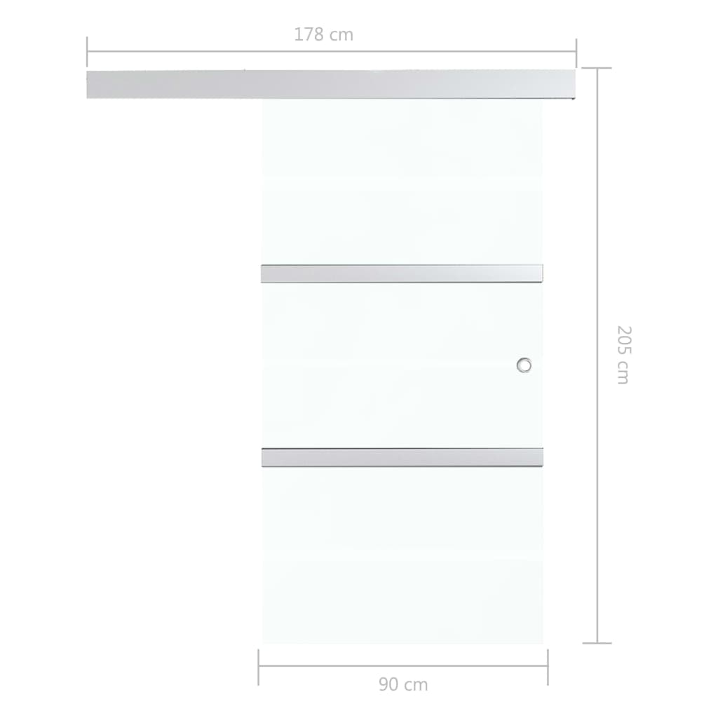 Drsna vrata z mehkimi blokadami ESG steklo in aluminij 90x205cm