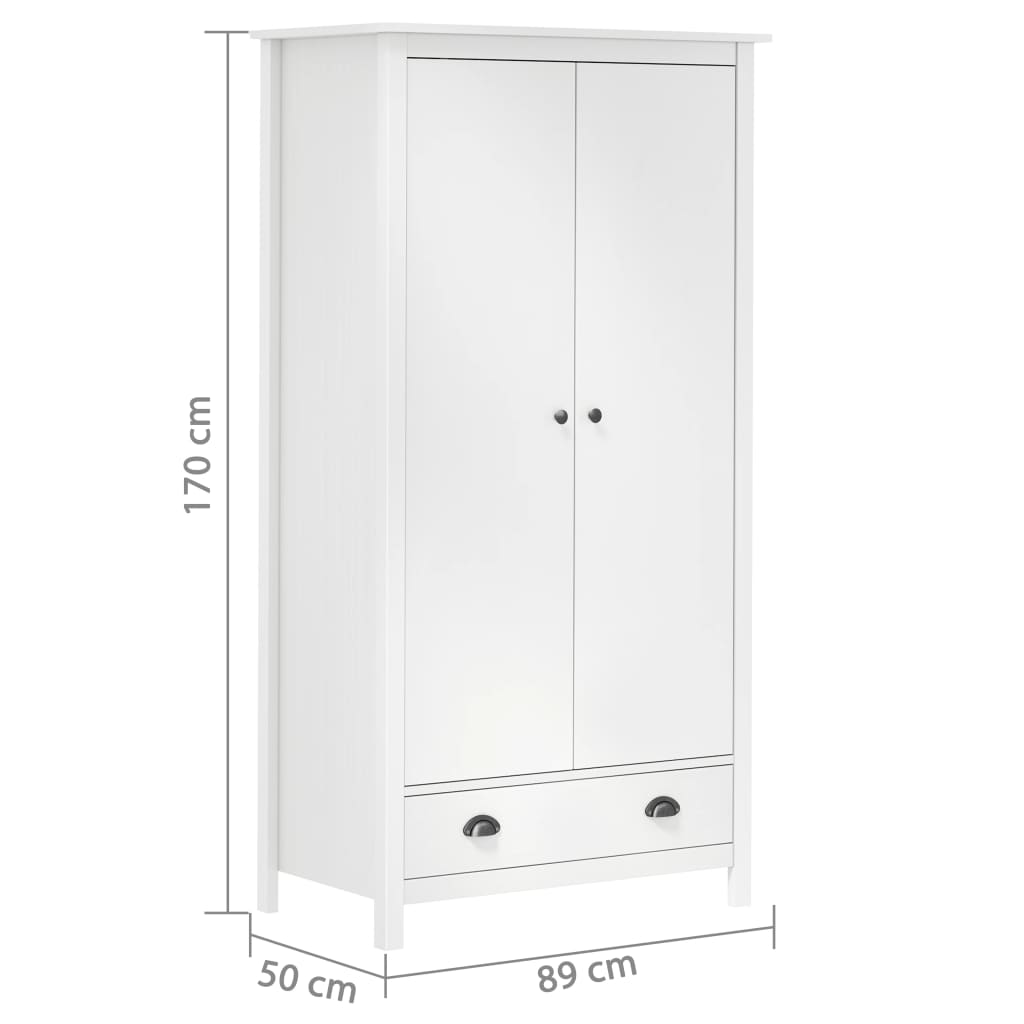 Garderobna omara z 2 vrati Hill bela 89x50x170 cm borovina