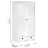 Garderobna omara z 2 vrati Hill bela 89x50x170 cm borovina