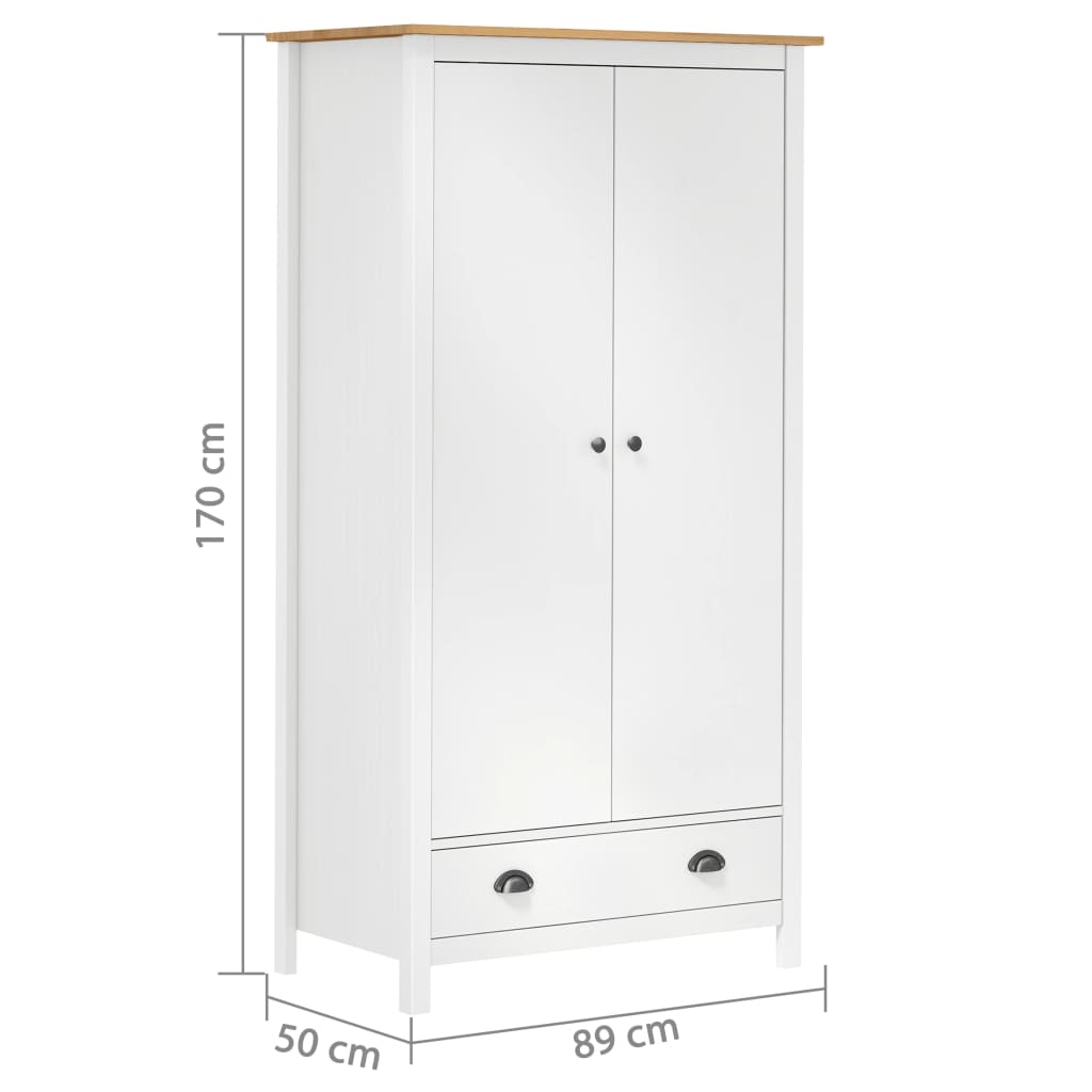 Garderobna omara z 2 vrati Hill bela 89x50x170 cm borovina